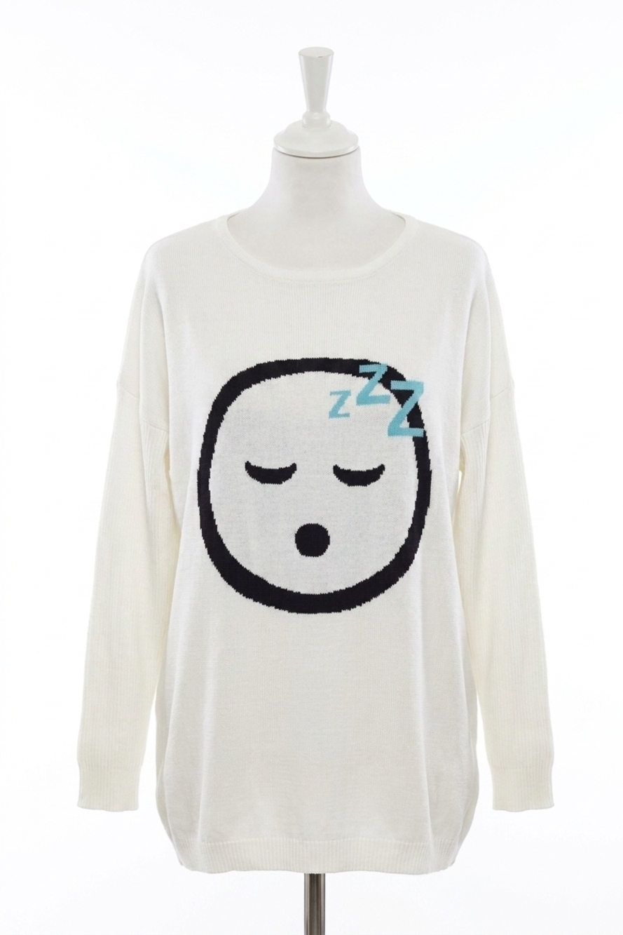 NEW ANGEL sweet dreams emoji top in off white